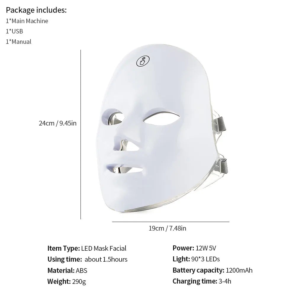 Face Mask LED Repair Skin Beauty Machine Wireless Use