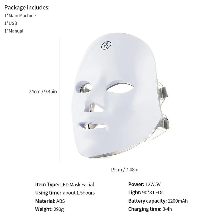 Face Mask LED Repair Skin Beauty Machine Wireless Use
