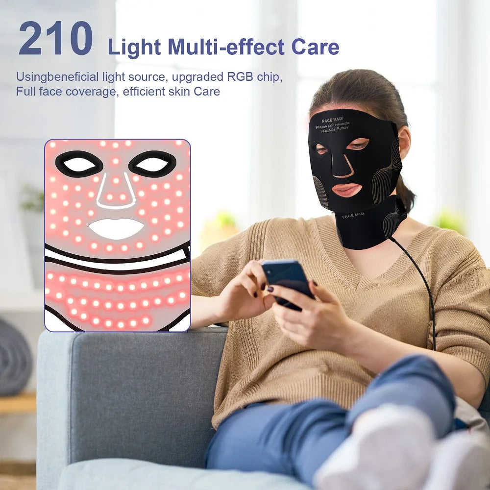 LED Silicone Mask Photon Beauty Mask Skin Tighten Repair Skin Flexible Facial Mask