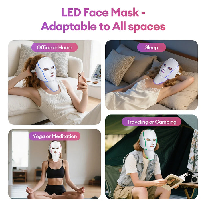 Newly Upgraded LED Face Mask with Neck Wireless