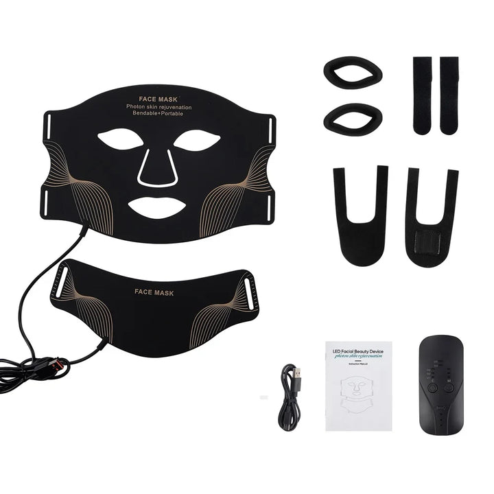 LED Silicone Mask Photon Beauty Mask Skin Tighten Repair Skin Flexible Facial Mask
